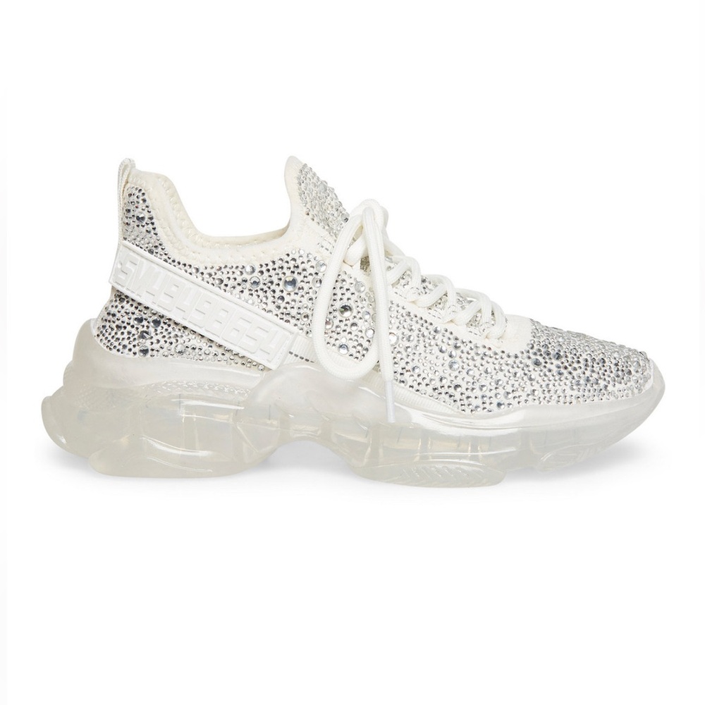 Steve Madden Maxima-R White Multi Rhinestone Sneakers Women’s Size 10